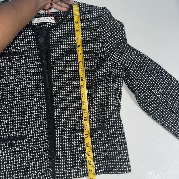 Tahari Jacket Womens 10 Tweed Blazer Old Money Retro Academia Office Speckled - Picture 7 of 12